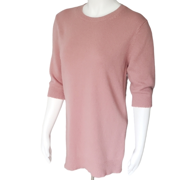 Vince 100%Cashmere Mauve Short Sleeve  Top. Sz. Small Petite. - Picture 1 of 15